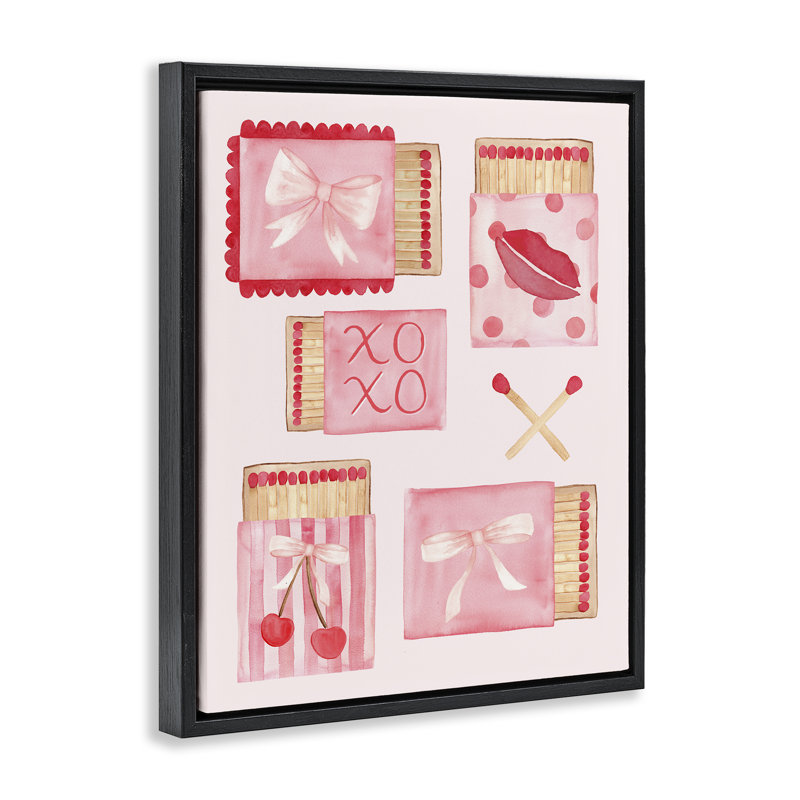 Cadre flottant Fashion Chic Matchbook Composition, design par Nina Jacobs, Cadre flottant noir de jais, H 21 po x l 17 po