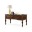 Bureau rectangulaire à 5 tiroirs en bois massif et en bois manufacturé brun noisette-370213633