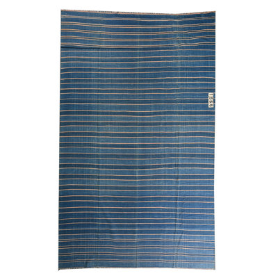 One-of-a-Kind 9' X 18'6" 1950 Runner Cotton Area Rug in Blue