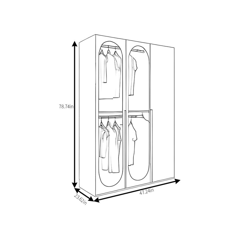 Longver, H 78,74 po x l 47,24 po x P 23,62 po