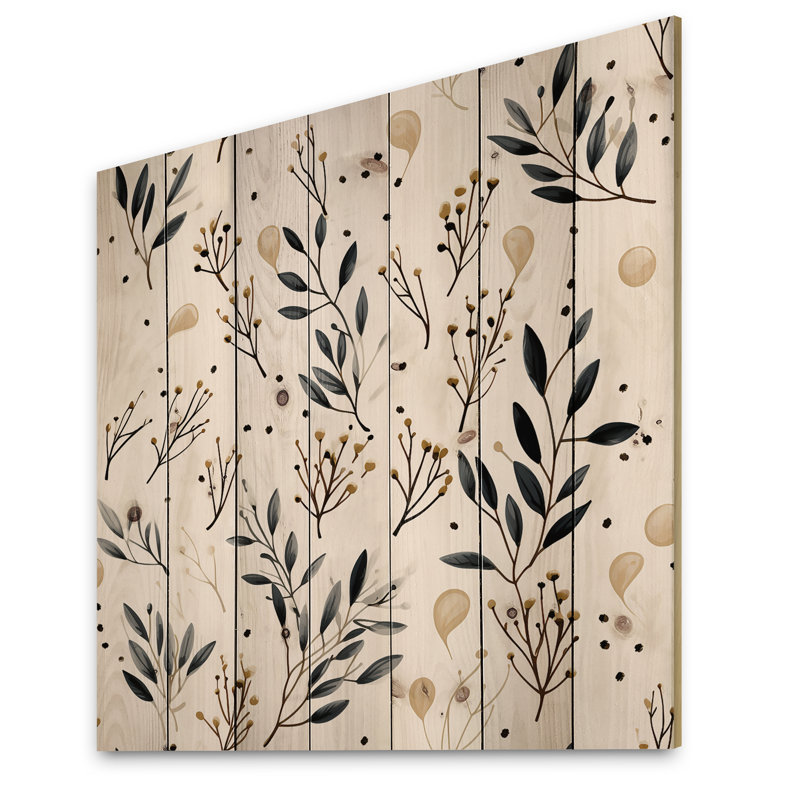 Swaffham - Art mural floral sur bois de pin naturel, H 25 po x l 25 po