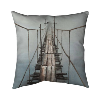 Old Abandoned Bridge - Brown – Outdoor Throw Pillow with Insert, Weather-Resistant