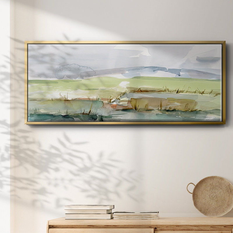 Pastel Inlet I - toile encadrée, H 20 po x l 50 po
