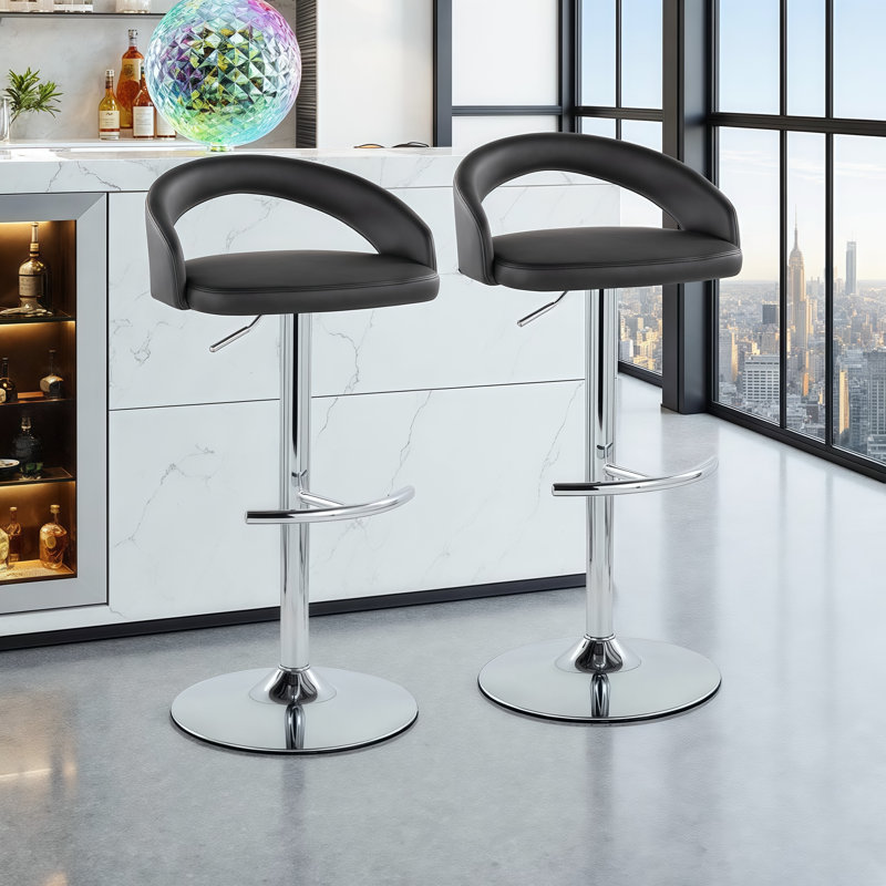 Tabourets de bar pivotants réglables avec repose-pieds - Ensemble de 2/3 pour les espaces modernes, Doré, 3, Noir