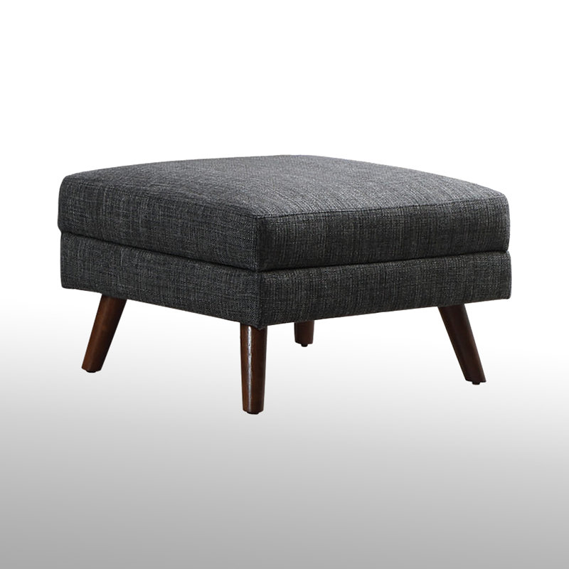 Repose-pieds Luiken, Polyester gris foncé, Noyer