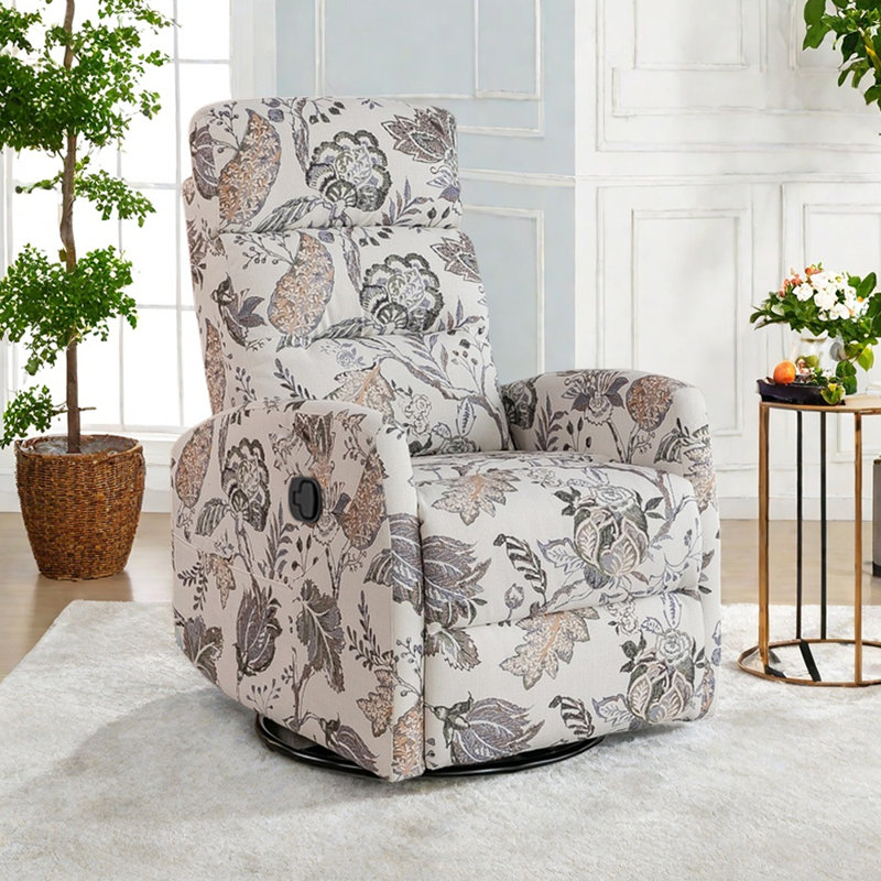 Manual Casual Function Recliner with Pocket, Beige/Gray