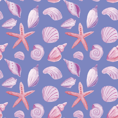 Sea Shells Watercolor by Shizayats - Wrapped Canvas Print