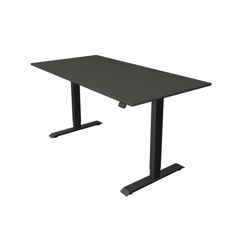 Adjustable Metal Base Standing Desk, Anthracite, 123cm H x 160cm W x 80cm D, Black
