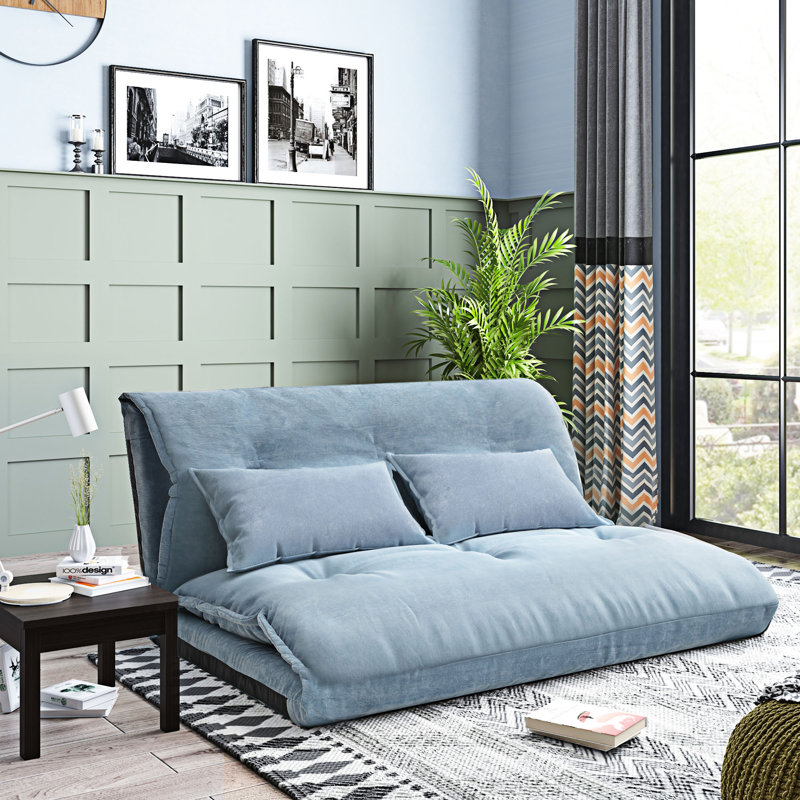 Canapé rembourré Budapest, Polyester bleu