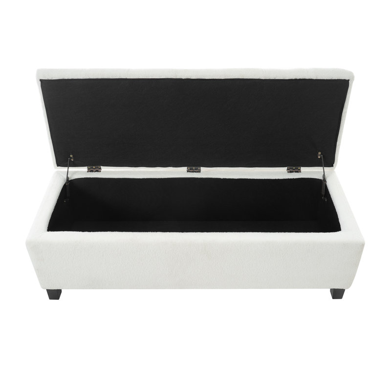 Banc de rangement avec repose-pieds White Boucle