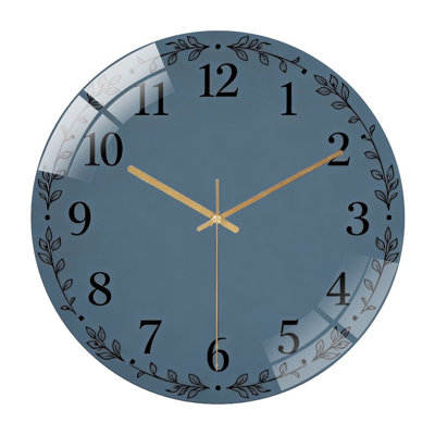 Horloge murale 12 po ronde en verre trempé avec mouvement à quartz silencieux