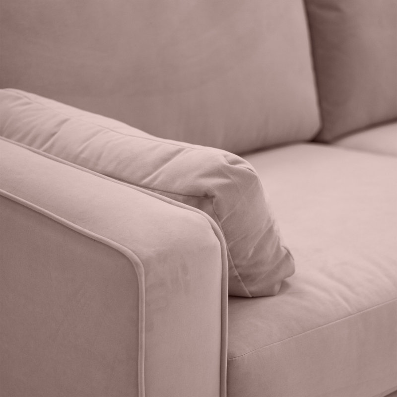 Millerville Velvet Sofa, Pink, 93"H x 140"W x 93"D