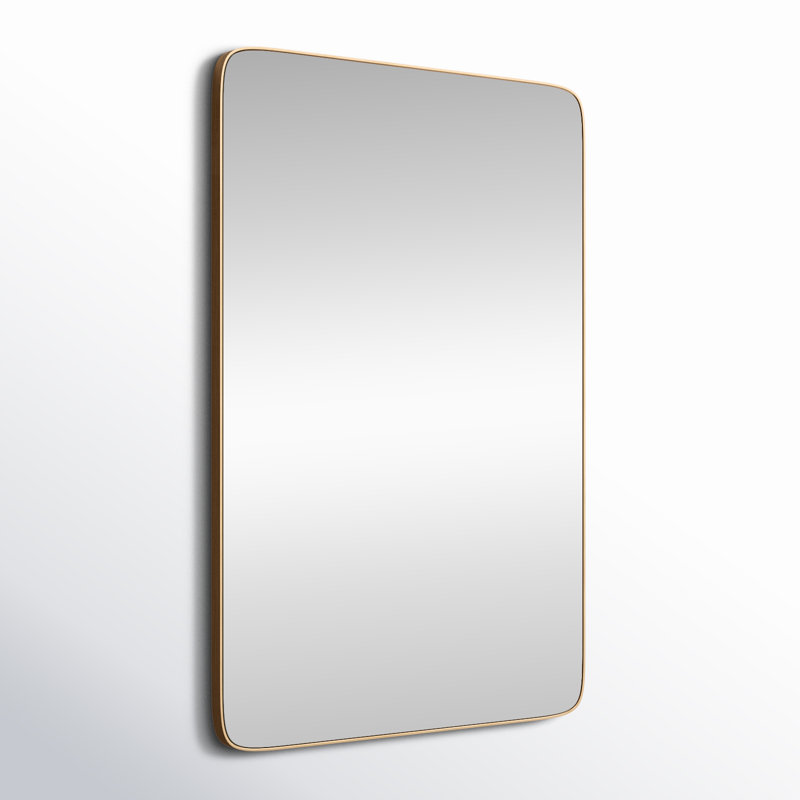 Gold Rectangular Metal Framed Wall Mirror