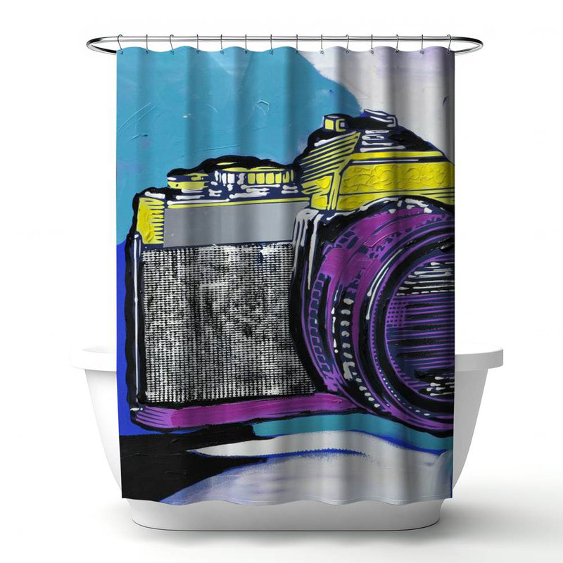 Shower Curtain MU1 – Polyester Shower Curtain, Dye Sublimation Print, 71" W × 74" L