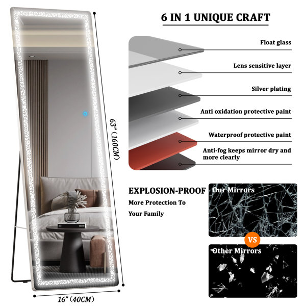 The Tear Drop - Frameless Glass Wall Mirror 63 X 24 (160CM X