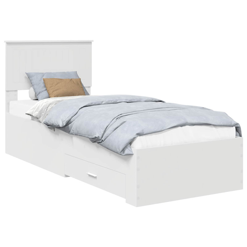Bed Frame, Small Single (2'6), White/Silver