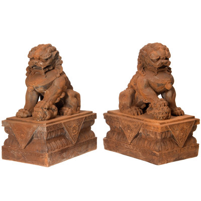 Ensemble de figurine patiné rouillé pour chien 2 pièces foo Sons