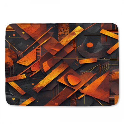 Orange Geometric Abstract Bath Mat