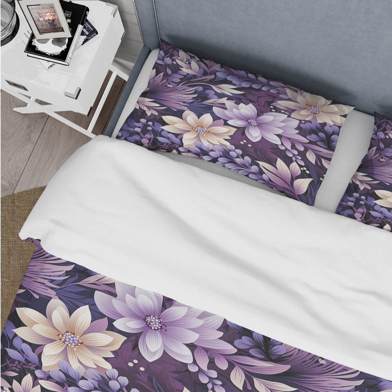 Purple Persian Paisleys III - Ensemble de housse de couette à motif cachemire