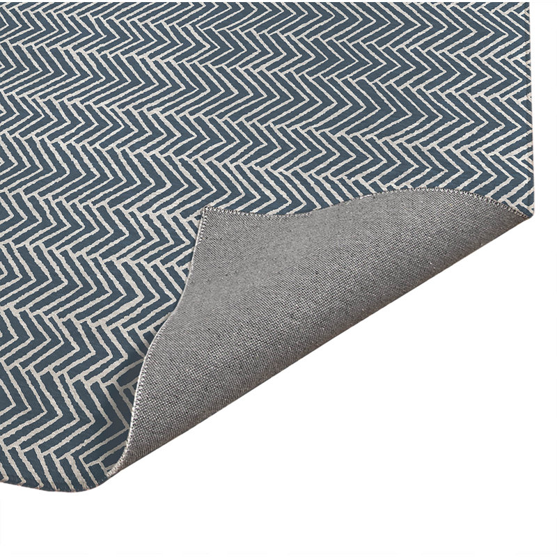 Paillasson à chevrons, Bleu, L 48 po x L 72 po