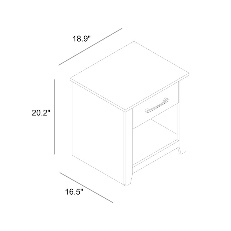 Walter 1 Drawer Nightstand, Dusty Gray Oak