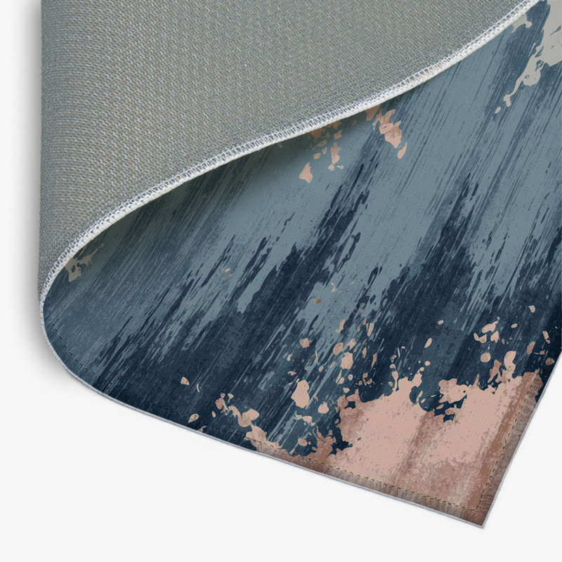 Tapis intérieur et extérieur gris Watercolor, Rectangulaire 8 pi x 10 pi
