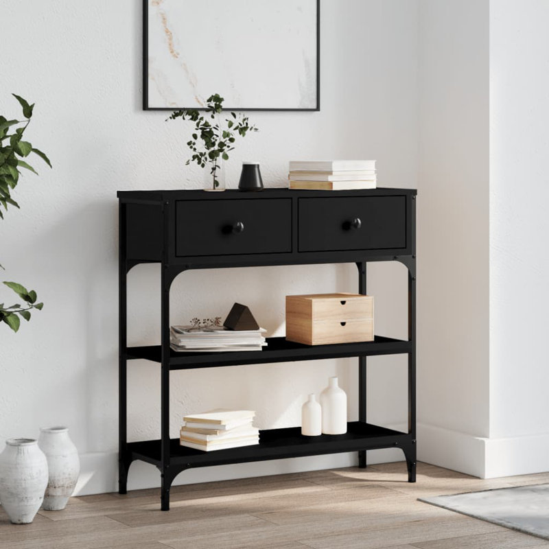 Console Table, 75cm H x 72.5cm W x 25cm D, Smoked Oak