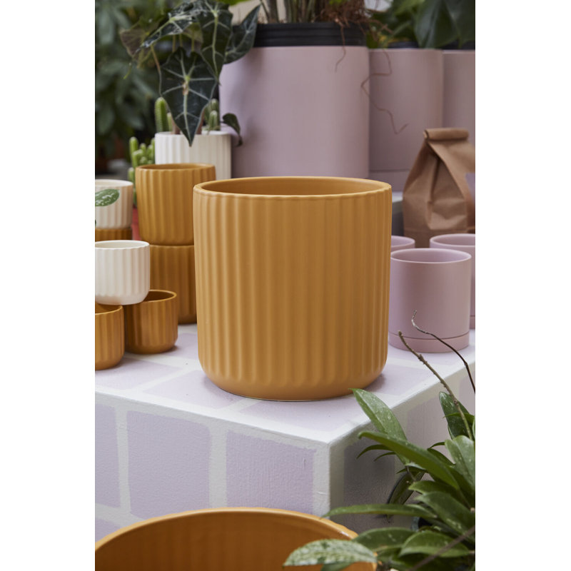 Beam Pot, 9.25" H x 9.25" W x 9.25" D, Orange
