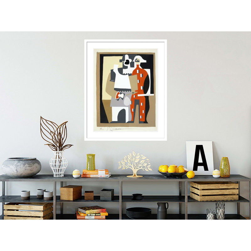 Sans titre (Pierrot et Harlequin) par Pablo Picasso, impression giclée sur cadre, H 21,26 po x l 17,75 po