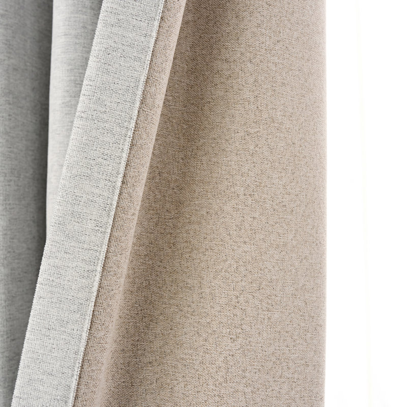 Ensemble de rideaux en chenille Clemmence Smart, Noir / gris, L 60 po x L 120 po