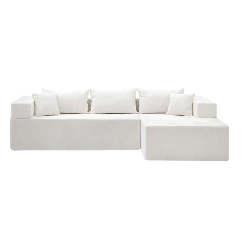 Nikoal Upholstered 107.5'' Sofa, Beige Imitation Cashmere