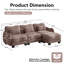 Canapé en L Chenille avec 1 repose-pieds mobile, canapé modulaire surdimensionné à 3 places avec 3 coussins de taille exquise, conception ergonomique, canapé modulaire facile à assembler pour le bureau du salon-855098163