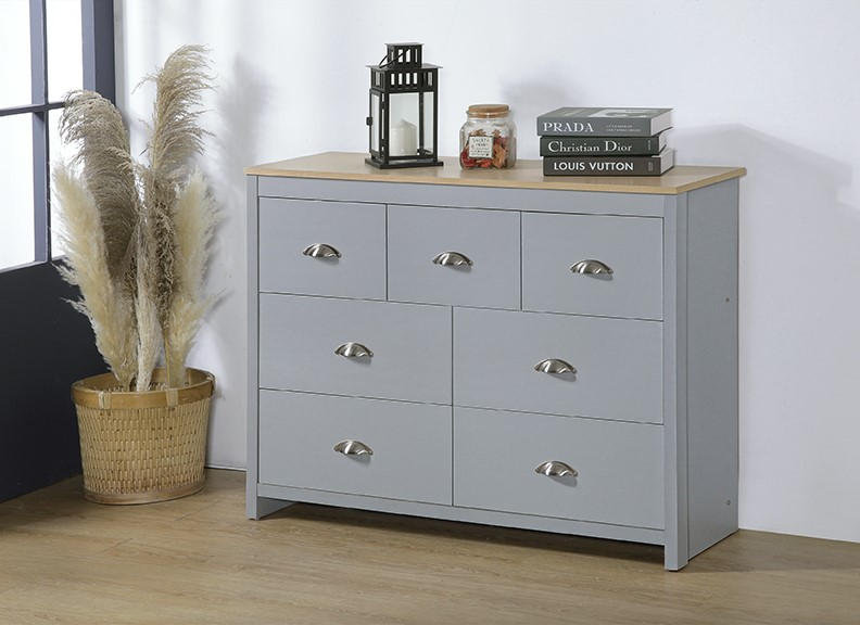 Shinde 111.5cm W 7 - Drawer Chest of Drawers, Grey