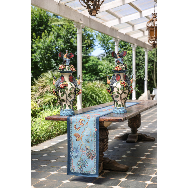 Thanda Nests Table Runner, Mist, 94" L x 16" W