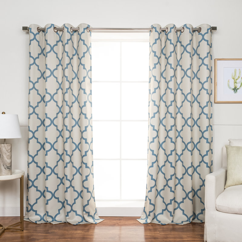 Lytsell Thermal Room Darkening Curtain Panel Pair, Porcelain, 52" W x 96" L