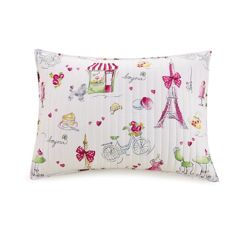 Pretty in Paris Pink Microfiber Twin Quilt Set