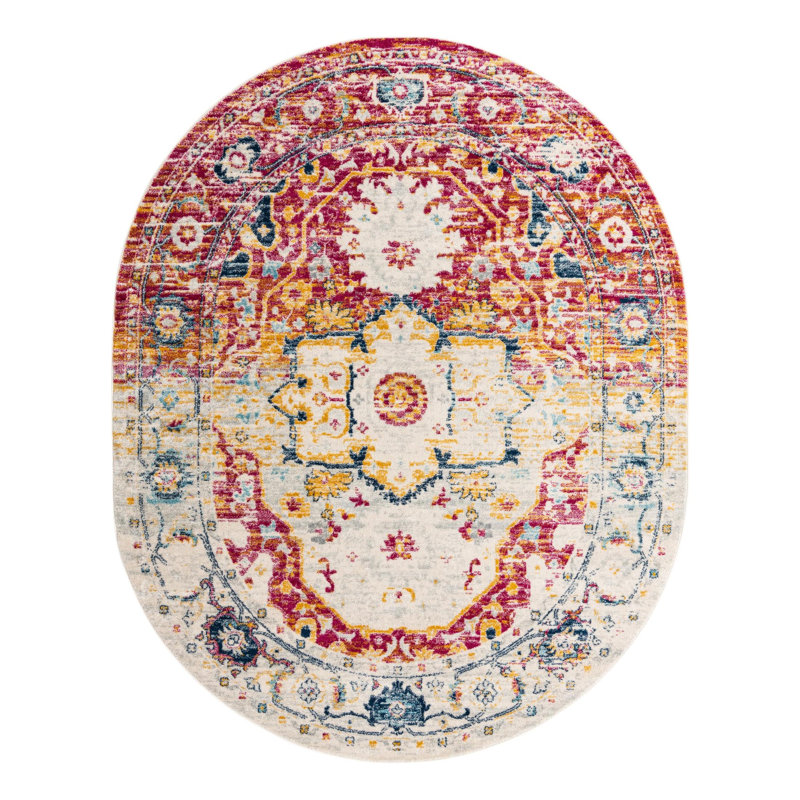 Hagberg Oriental Indoor Rug, Oval 7'10" x 10'