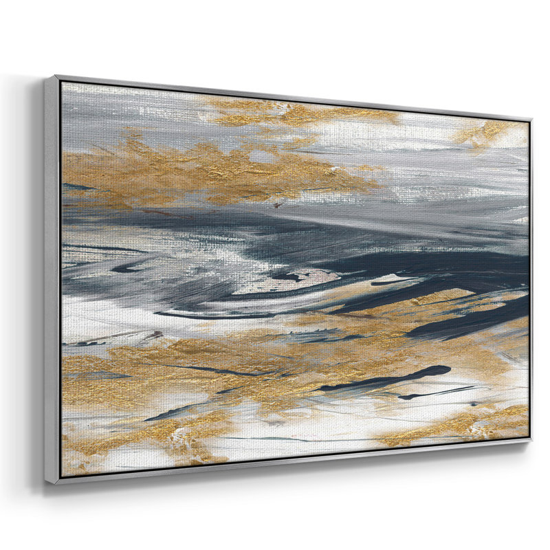 Tumultueux bleu marine, reproduction sur toile, Argent, H 17 po x l 25 po x P 2 po
