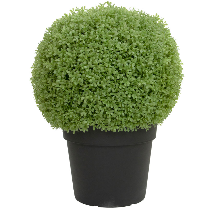 Topiaire 22 "boule de buis artificiel en pot rond non éclairé