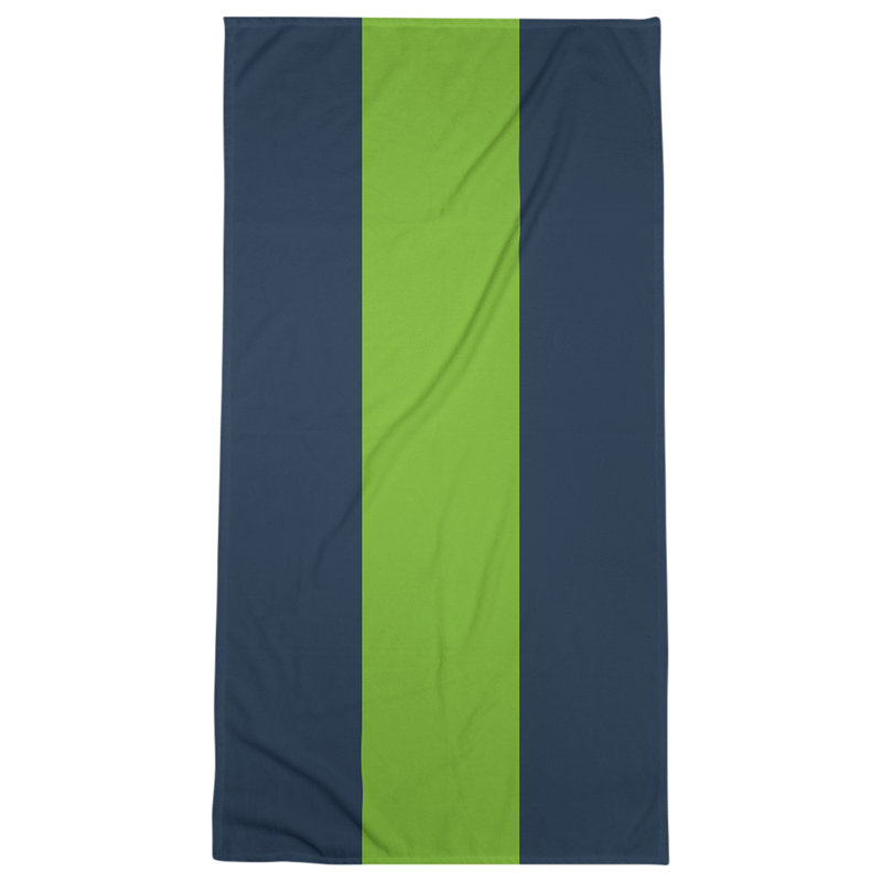 Cotton Blend Lightweight Bath Towel, Midnight Blue/Green