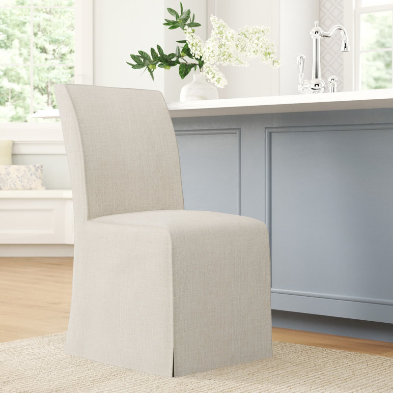 Sumatra Upholstered Parsons Chair, Classic Talc Linen