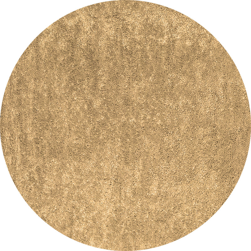 Tapis contemporains brun lavable à la machine 2730, Rond 3 pi