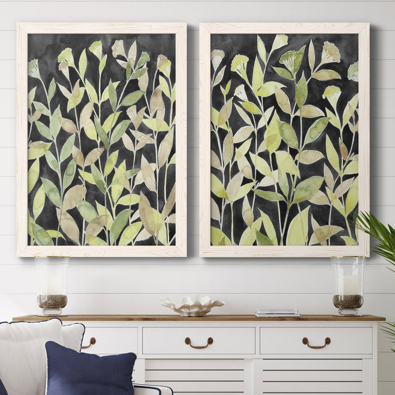 Encre Blooming Night I, toile encadrée de qualité supérieure - prête à être accrochée, H 43,5 po x l 31,5 po x P 1 po