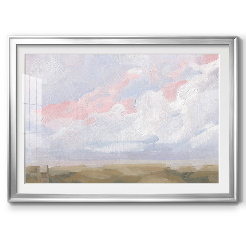 Sandbridge Beach avec cadre en I et cadre biseauté et verre, H 27 po x l 39 po x P 1,5 po, Argent
