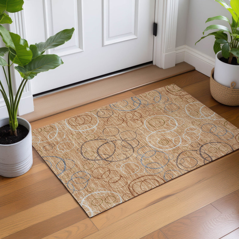Machine Washable Indoor/Outdoor Kugler ACN2408 Geometric Rug, Rectangle 1'8" x 2'6"