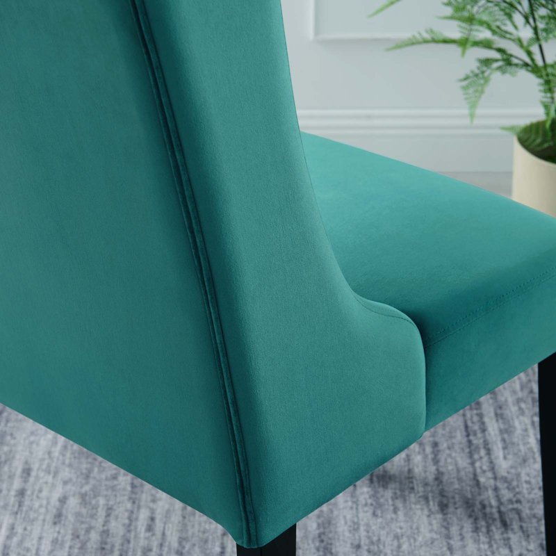 Modway Baronet Performance Velvet Dining Chairs - Set of 2, Teal