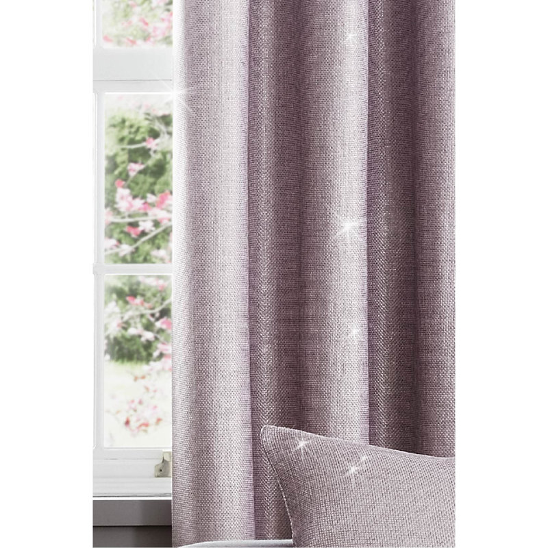 Glamour Weave Eyelet Room Darkening Curtains, Heather, 168 W x 137 D cm