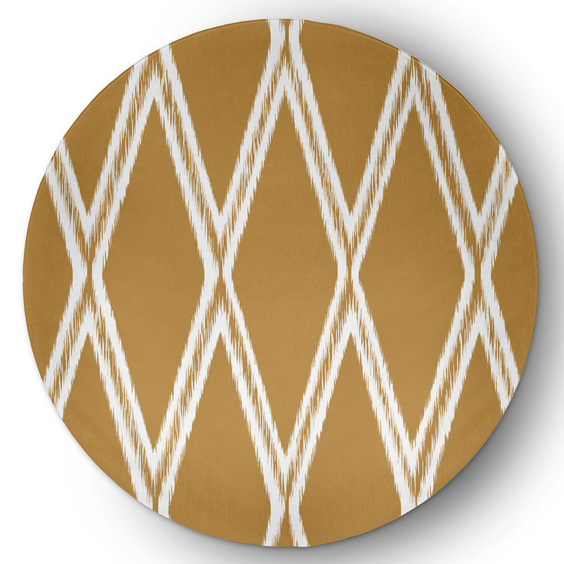 Chenille Geometric Indoor Rug, Round 5'