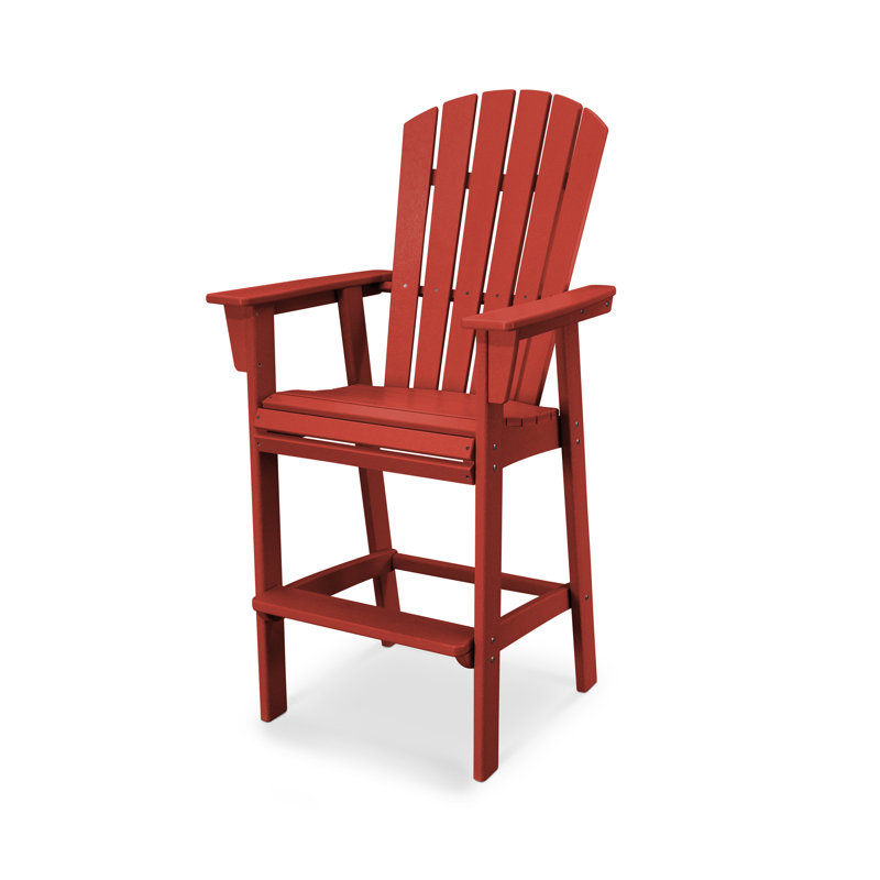 Chaise de bar POLYWOOD Adirondack, 29,25 po, Rouge coucher de soleil