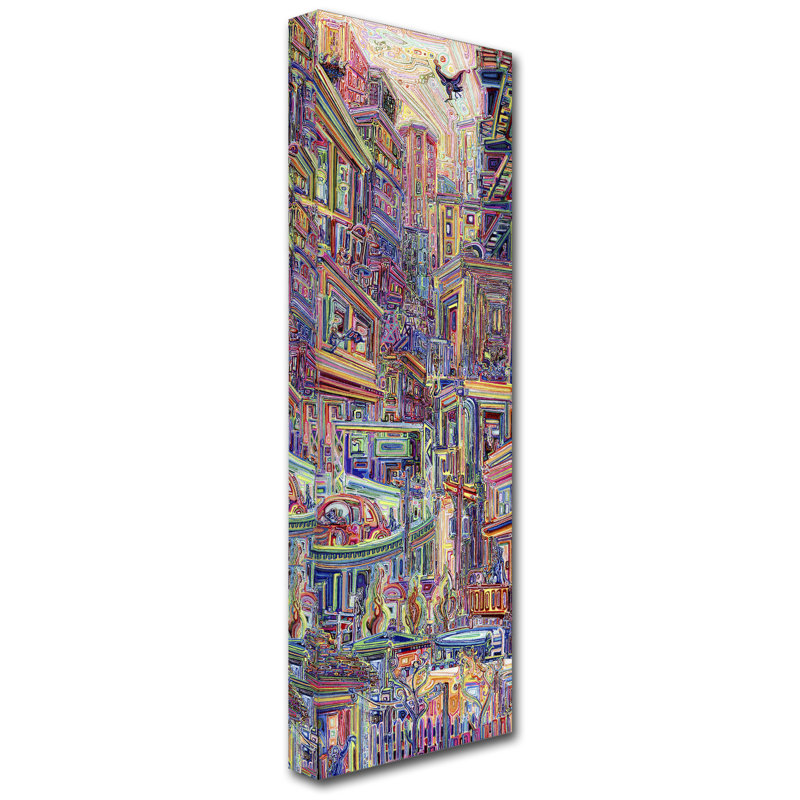 Colorful Abstract 16x47-Inch Wood Frame Canvas Art